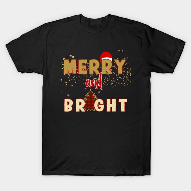 Merry and Bright Christmas Sweater T-Shirt by mebcreations
